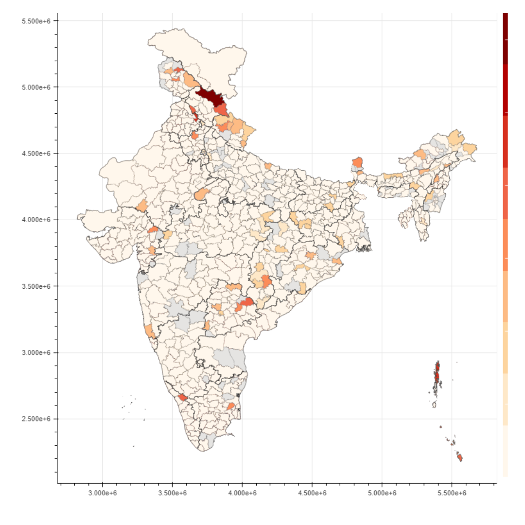 Interactive Heatmap of Indian Districts
